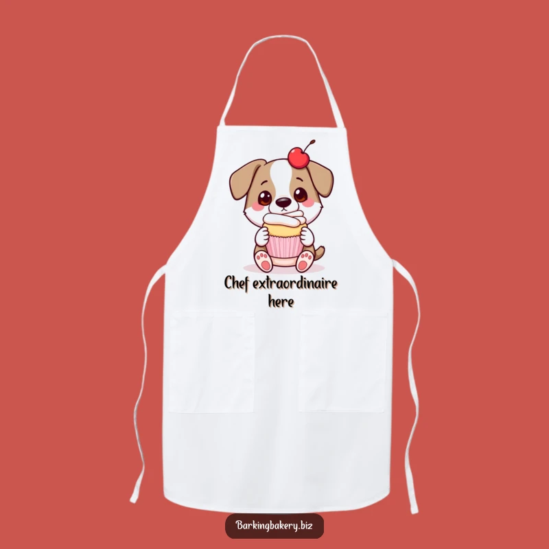 Funny Dog Cupcake Presenter Apron: Cook with Pride and Hilarious Style