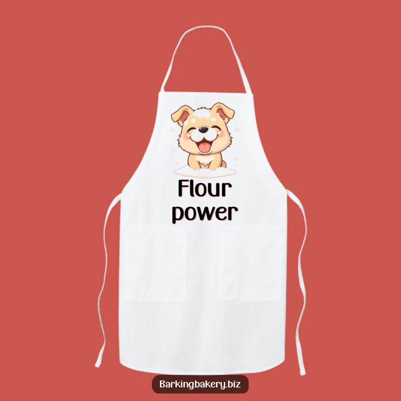 Funny Flour Dog Apron - Giggling Baker Pup, Protects Clothes, Perfect Funny Gift