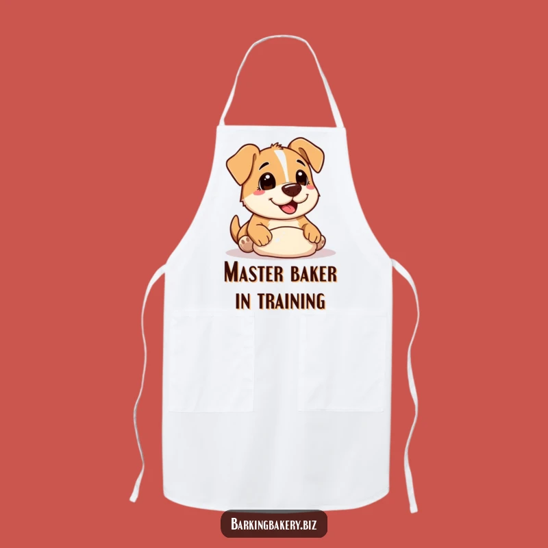Funny Chef Dog Apron: Adorable Pup with Flour Nose, Shaping Dough Kitchen Fun Gift