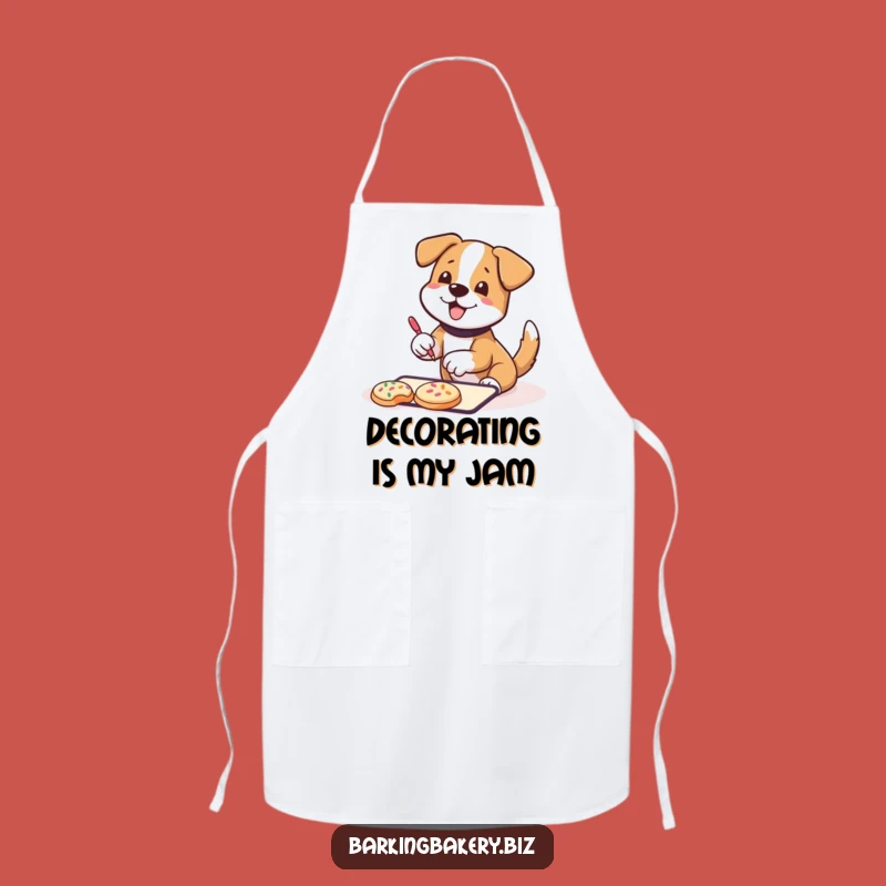 Funny Cookie Decorating Dog Apron: Wagging Tail Pup - Kitchen Fun Gift