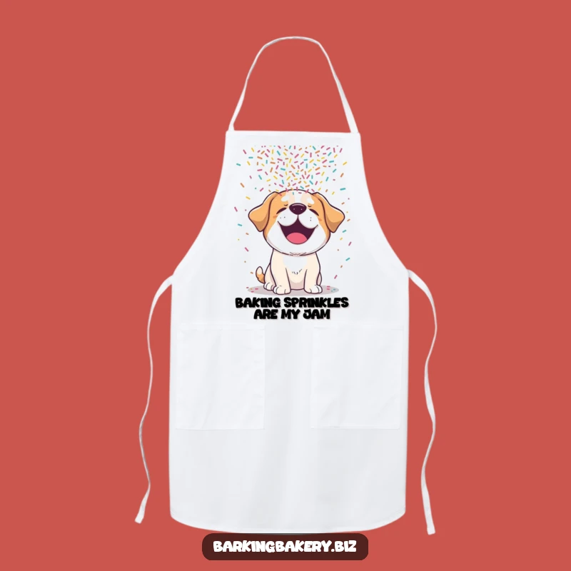 Funny Dog Sprinkle Chef Apron: Giggling Pup Kitchen Wear for Hilarious Bakers