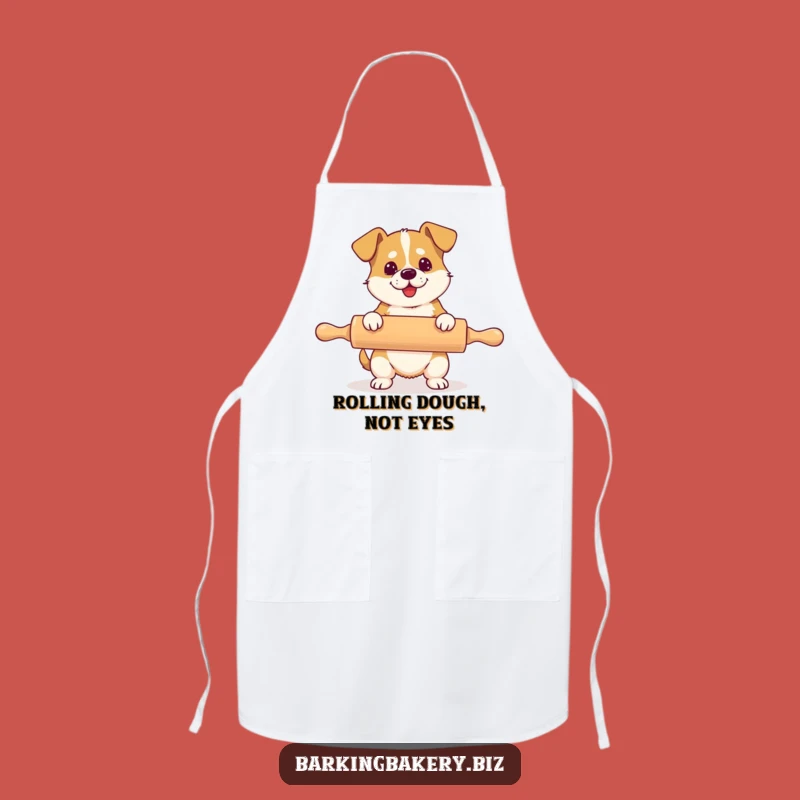 Funny Rolling Pin Dog Apron - Hilarious Baker Pup Cooking Gift