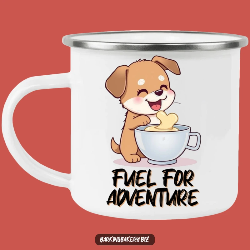 Funny Dog Batter Sampler Camping Mug: Enjoy Coffee with Baking Joy