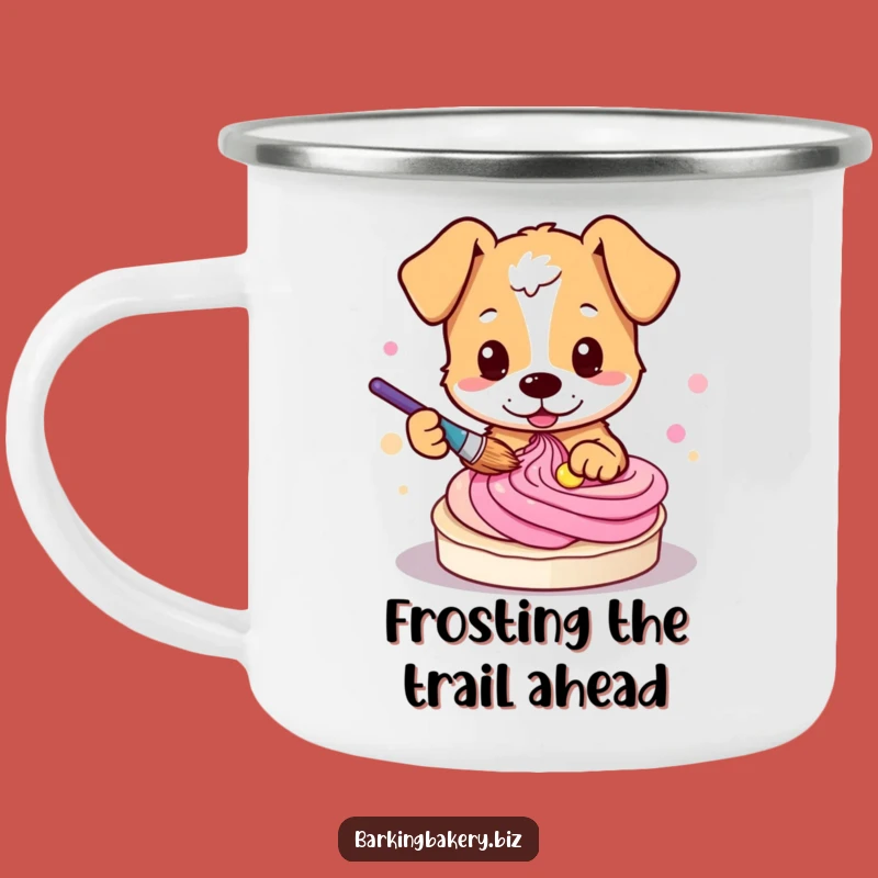 Funny Dog Baker Camping Mug: Creative Pup Painting Frosting