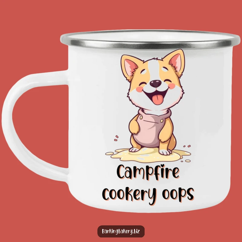 Funny Dog Baker Camping Mug - Giggle Spill Enamel Cup, Perfect Gift!