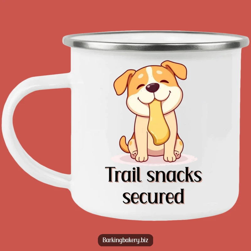 Funny Dog Pastry Catcher Camping Mug: Enjoy Hot Drinks with Hilarious Pup Charm