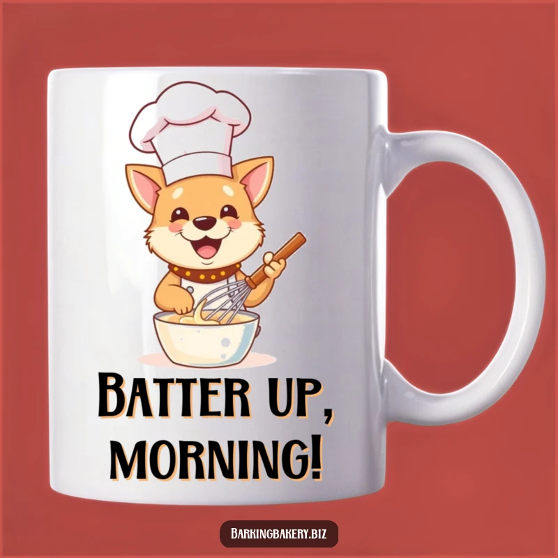 Funny Dog Chef Mug: Gleeful Baker Whisking Batter, Perfect Gift for Dog Lovers
