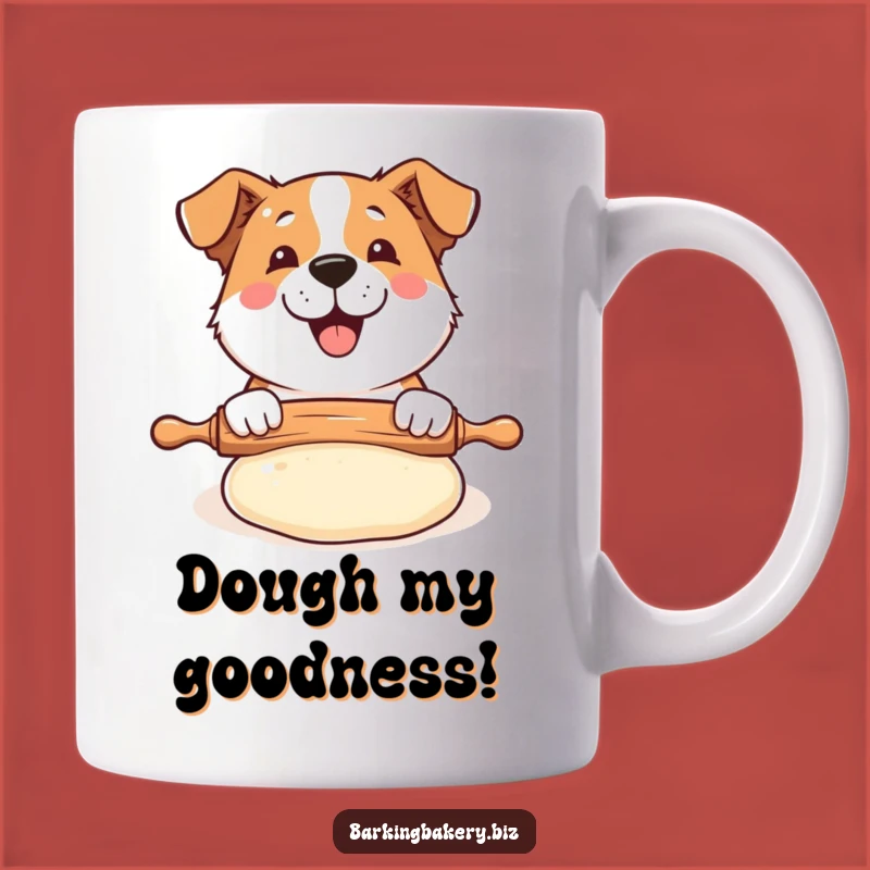 Funny Dog Baker Mug: Rolling Dough Pup, Happy Baker Gift for Dog Lovers