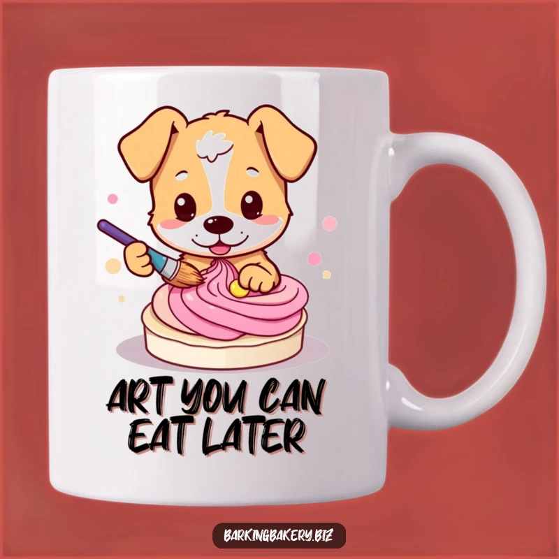 Funny Dog Baker Mug: Creative Pup Painting Frosting, a Hilarious Gift Idea