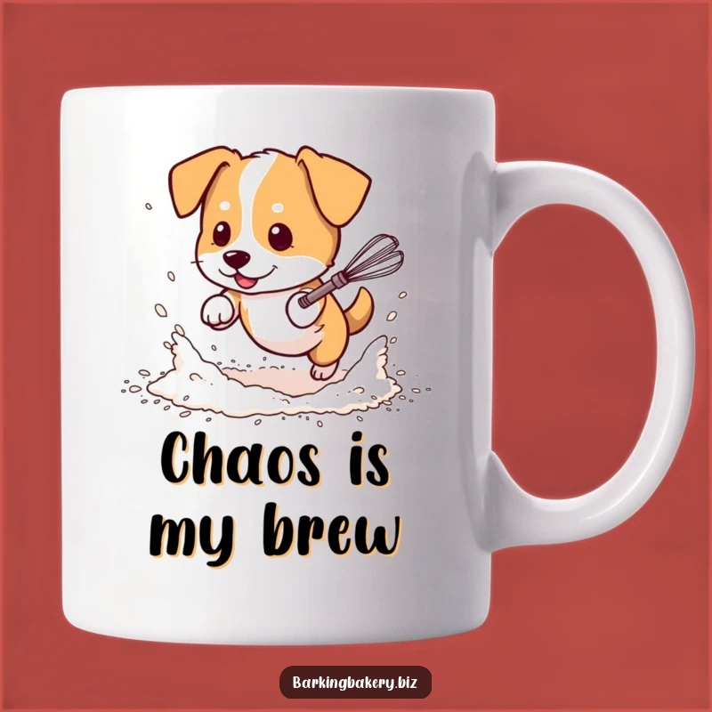 Funny Messy Dog Baker Mug: Chaos & Whisk Chasing, Hilarious Kitchen Gift