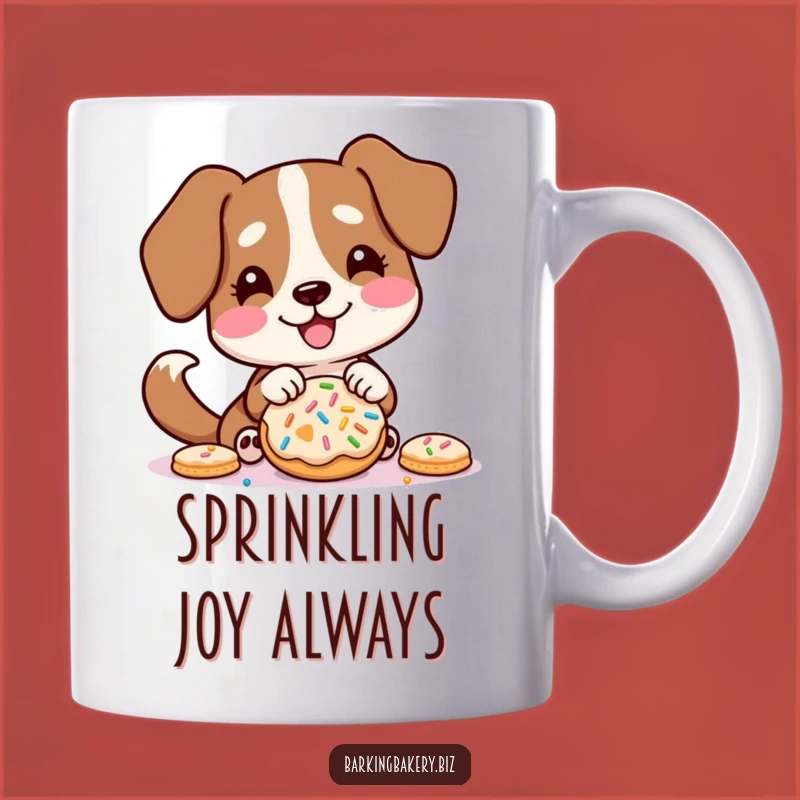 Funny Sprinkle Decorating Dog Mug - Joyful Pup Cookie Baking Gift!