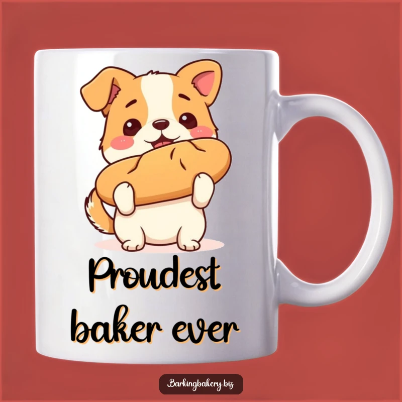 Funny Dog Baker Mug - Champion Bread Maker Pup's Victory Cup