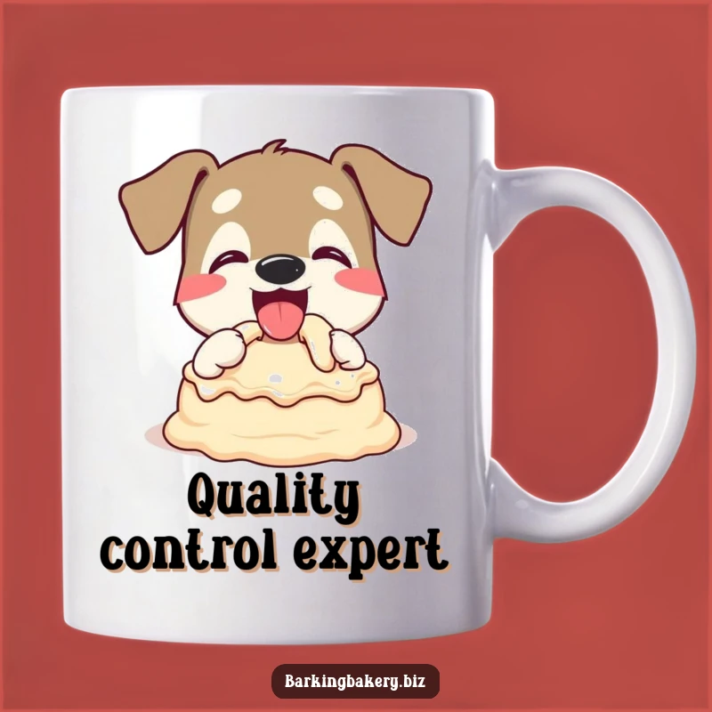 Funny Dog Cake Batter Mug: Happy Pup Tasting Treat - Perfect Funny Dog Gift