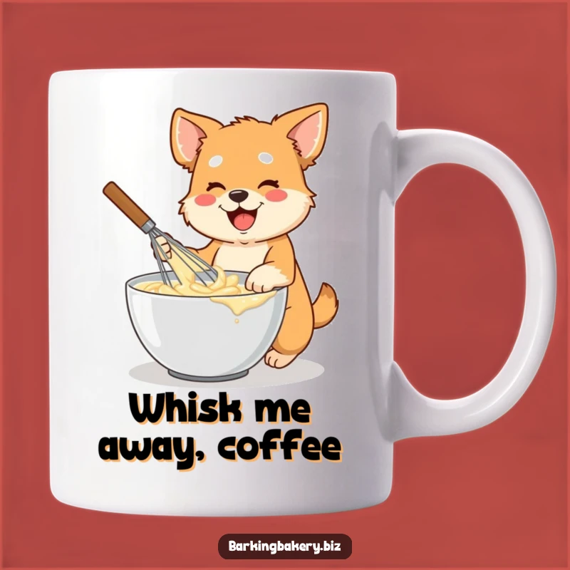 Funny Chef Dog Mug: Energetic Whisk Pup Mixing Batter - Hilarious Gift for Bakers