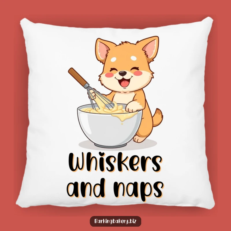Funny Chef Dog Pillow: Cozy Whisking Pup Cushion - Hilarious Home Accent Gift