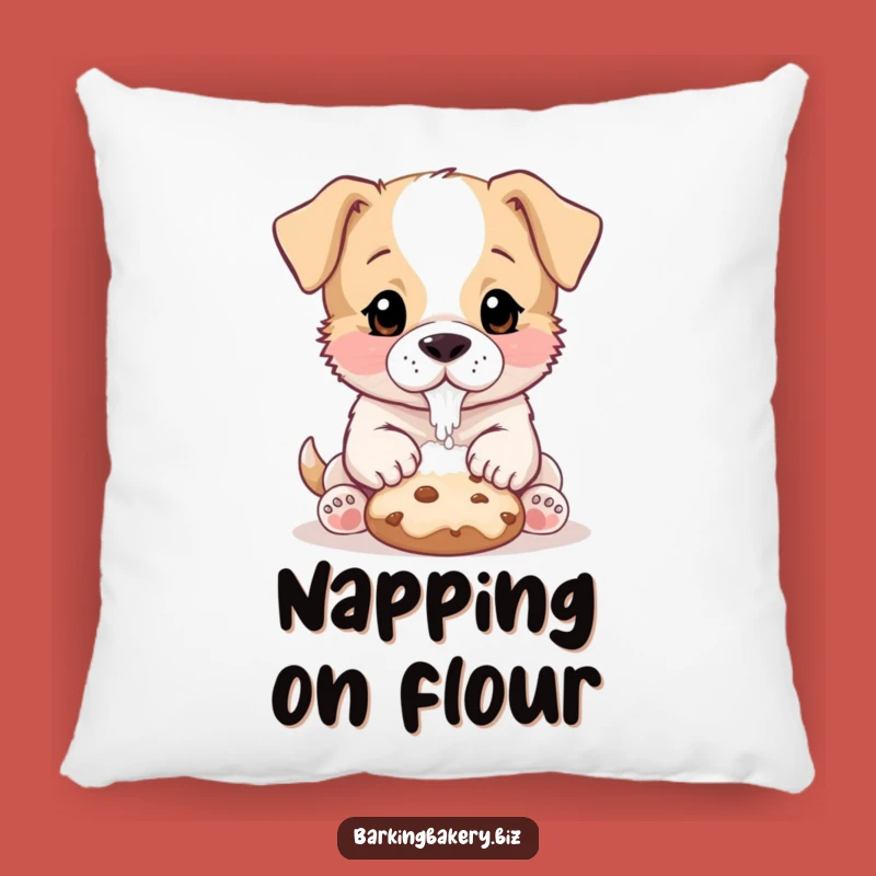 Funny Puppy Baker Pillow: Cookie Patter Accent, Cute & Cozy Decor