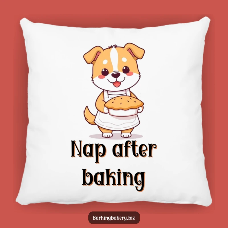 Funny Dog Baker Pillow: Cozy Aproned Pup Cute Pie Accent Gift