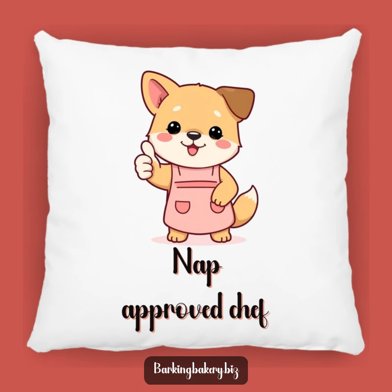 Funny Dog Accent Pillow - Cozy Thumbs Up Chef Pup Decor