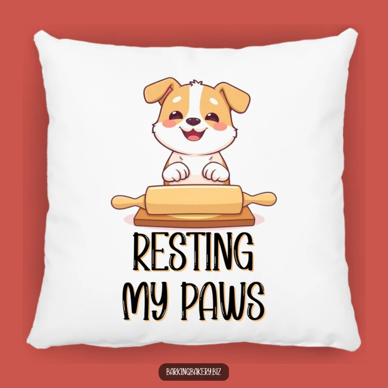 Funny Dog Rolling Pin Pillow - Playful Pup Accent Pillow Gift!