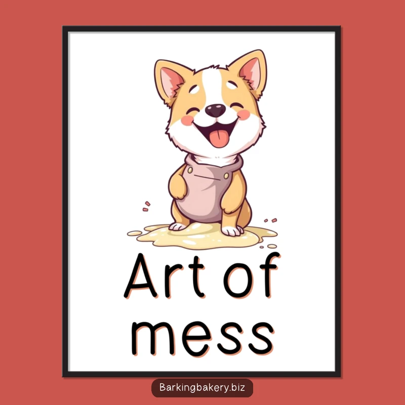 Funny Dog Baker Digital Art - Giggle Spill Print, Perfect Gift!