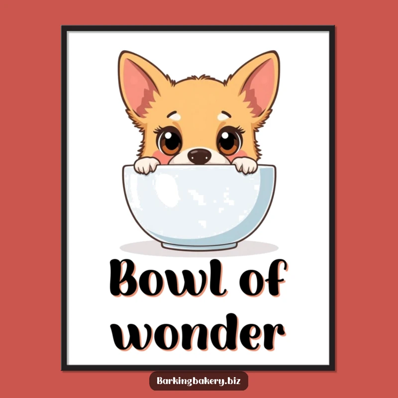 Funny Dog Digital Print - Whimsical Baker Pup's Kitchen Charm