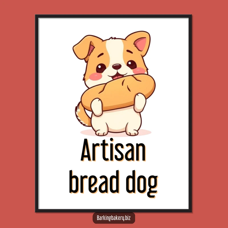 Funny Dog Digital Print - Champion Baker Pup's Bread Art