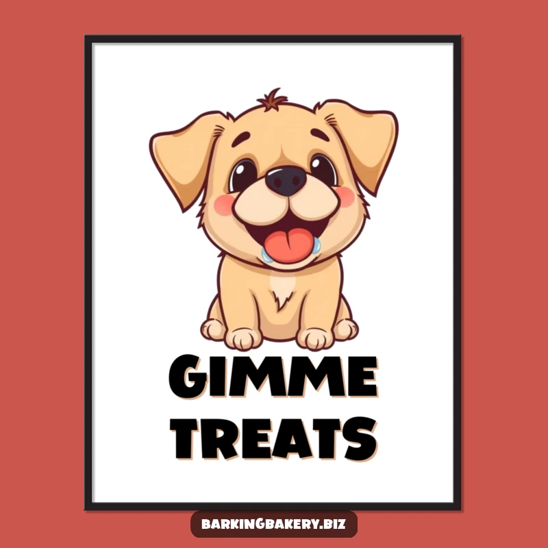 Funny Dog Treat Digital Art - Drooling Grin Print, Perfect Gift!