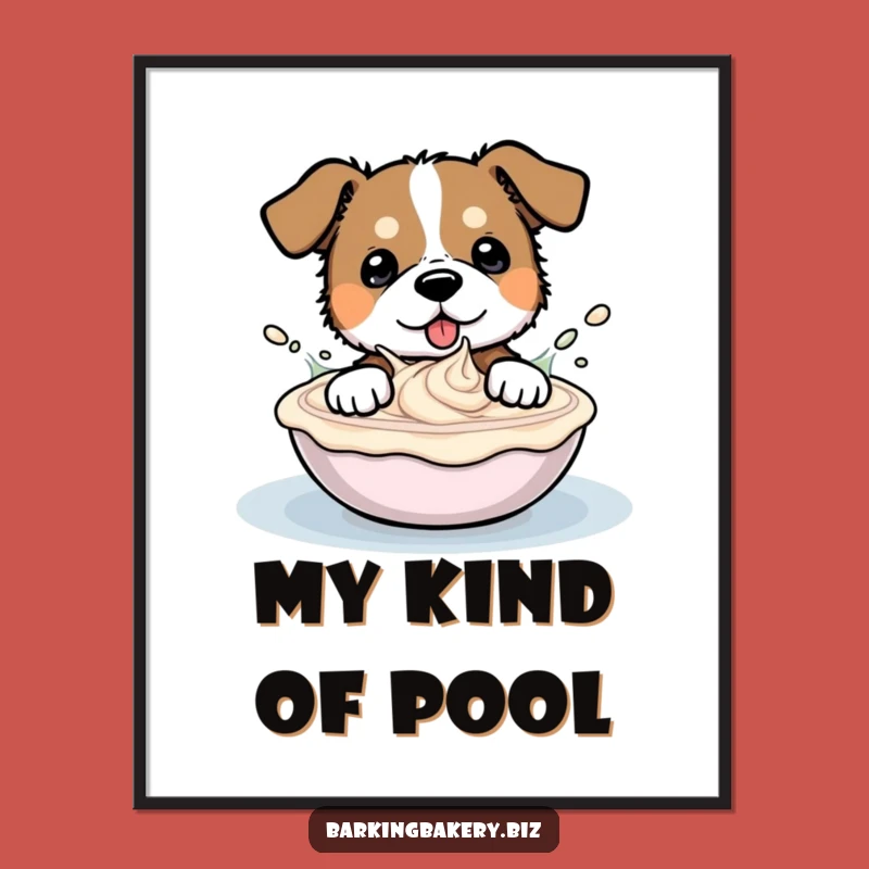 Funny Dog Frosting Splash Digital Art Print - Instant Hilarious Wall Decor Gift