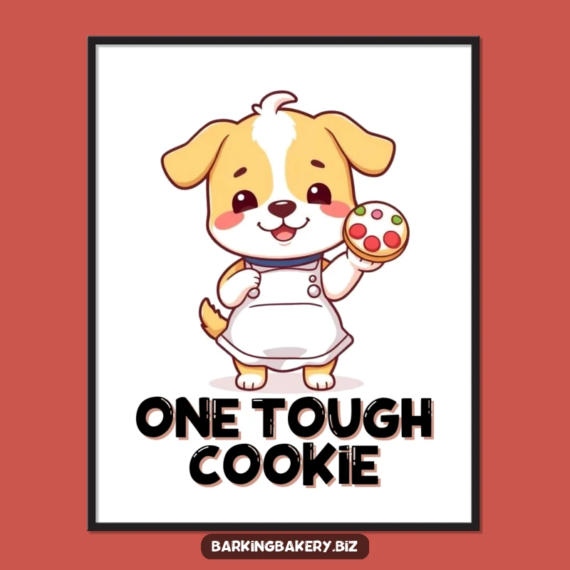 Funny Cookie Decorating Dog Art Print: Cheerful Baker Download