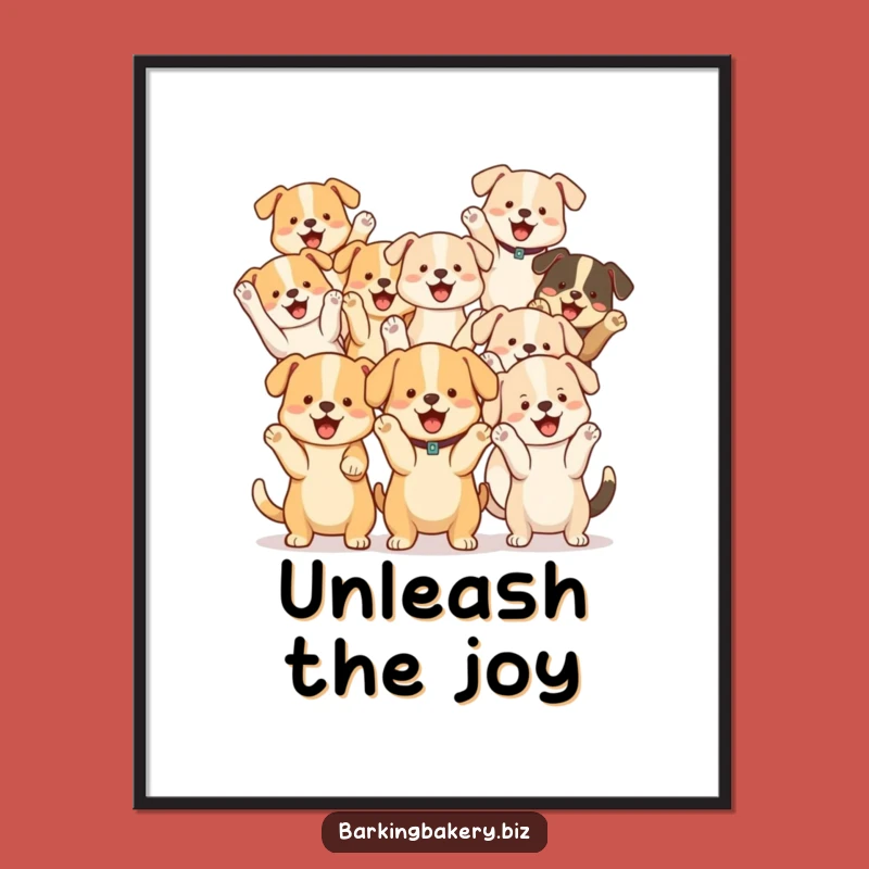 Funny Dog Cheer Squad Digital Art: Pups Cheering, Printable Funny Gift for Instant Joy