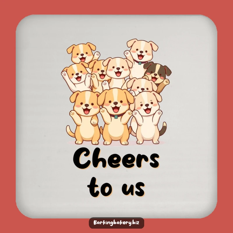 Funny Dog Cheer Squad Drink Coaster: Protect Surfaces with Cheering Pups, Cute Funny Gift