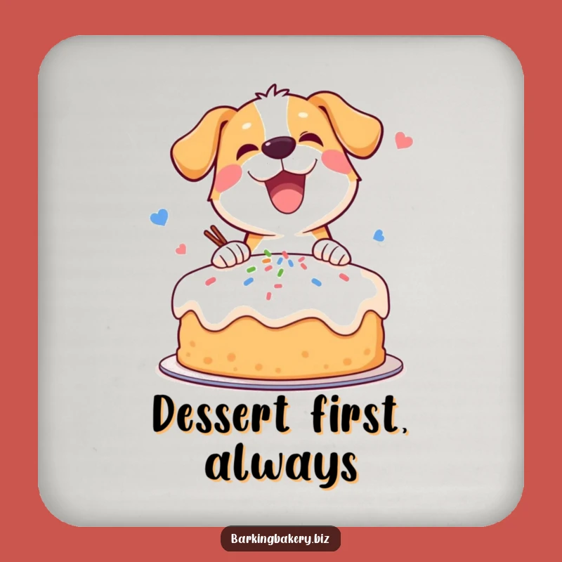 Funny Dog Cake Decorator Coaster - Hilarious & Protective Drink Gift