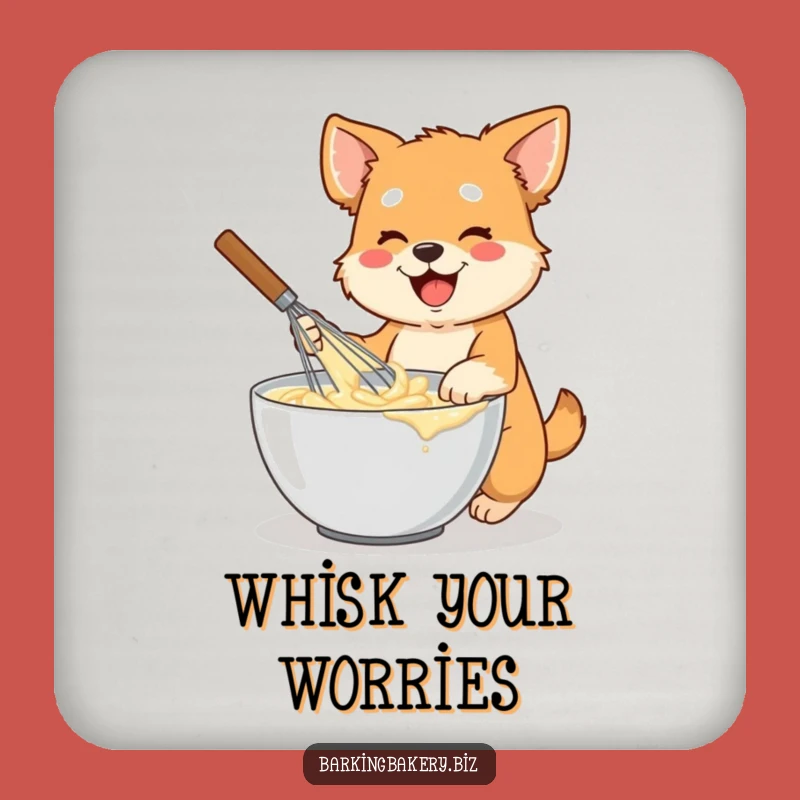 Funny Chef Dog Coaster: Energetic Whisk Pup - Protects Surfaces Gift
