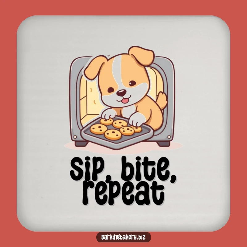 Funny Dog Baking Coaster Set: Tiny Oven Cookies, Protect Surfaces with Humor