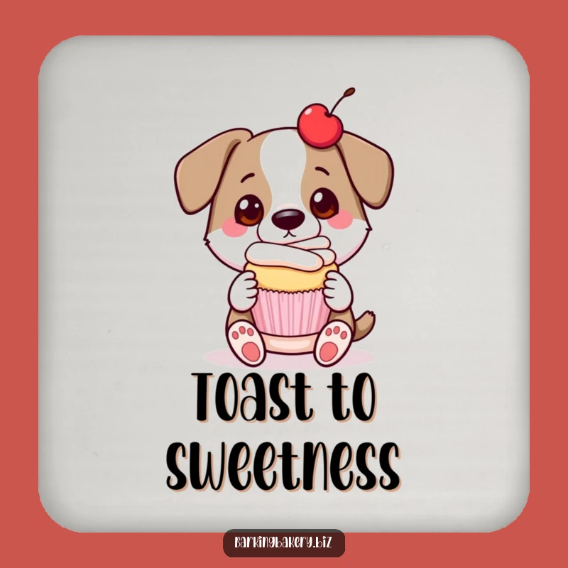 Funny Dog Cupcake Presenter Coaster: Protect Surfaces with Baking Pride