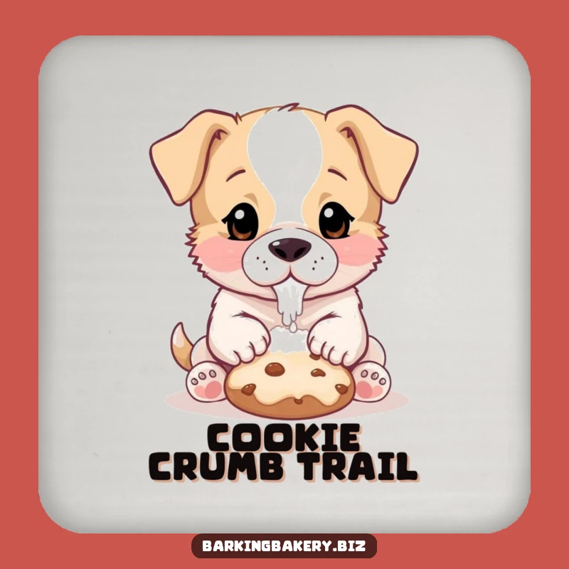 Funny Puppy Baker Coaster: Cookie Patter Pup Art, Cute Surface Protector