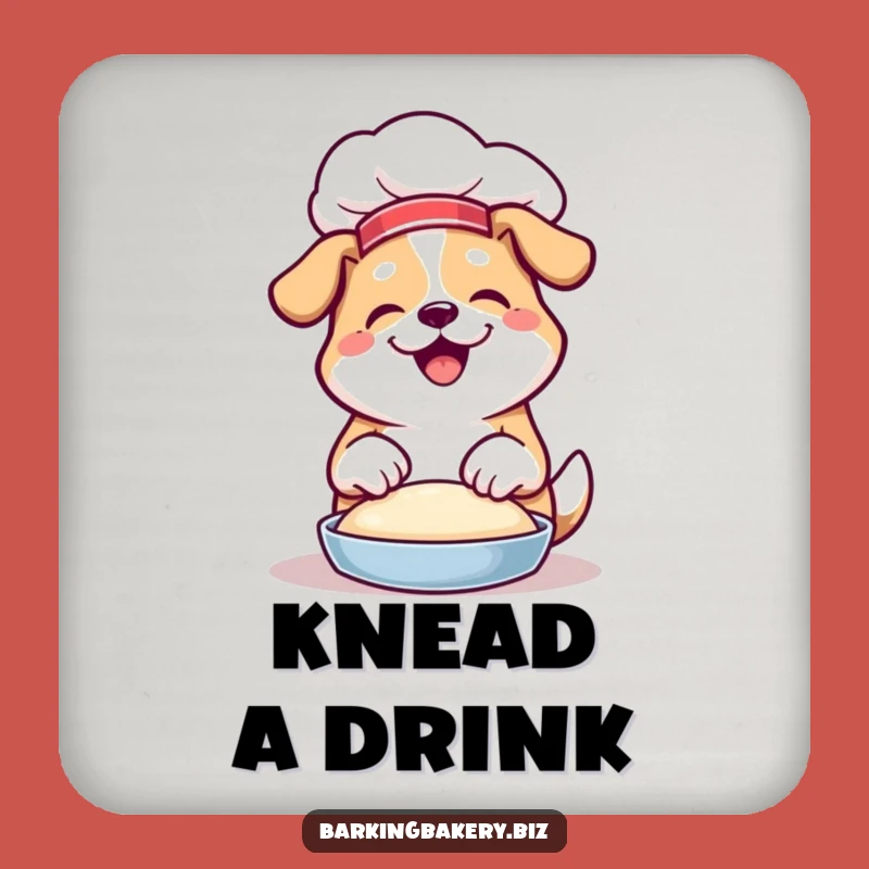 Funny Chef Dog Coaster - Hilarious Baker Pup Drink Protector Gift