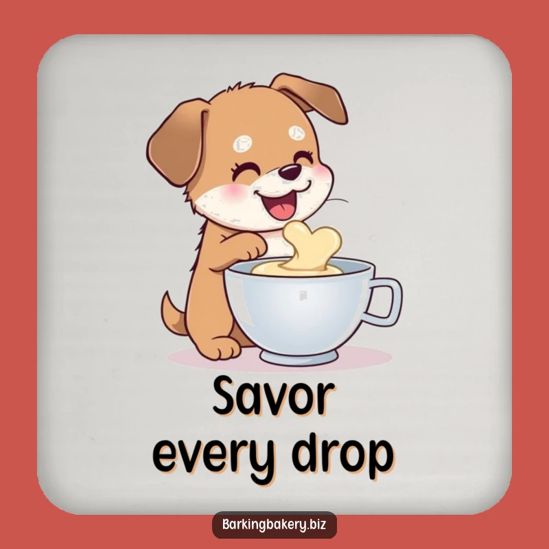 Funny Dog Batter Sampler Coaster: Protect Surfaces with Baking Humor