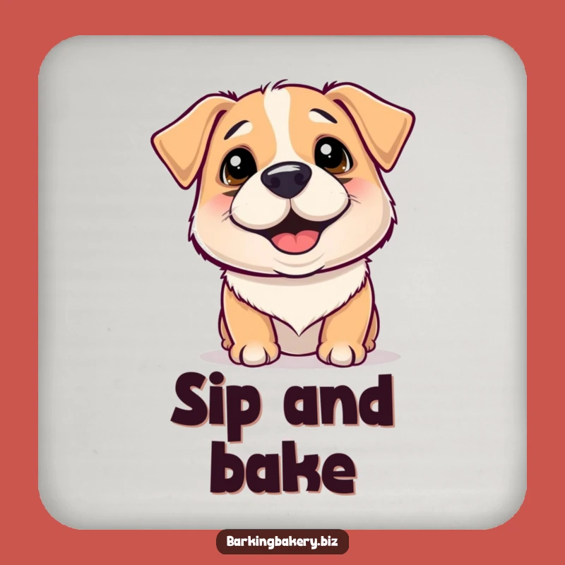 Funny Floury Dog Drink Coaster: Protect Surfaces with a Happy Wiggling Pup, Charming Funny Gift