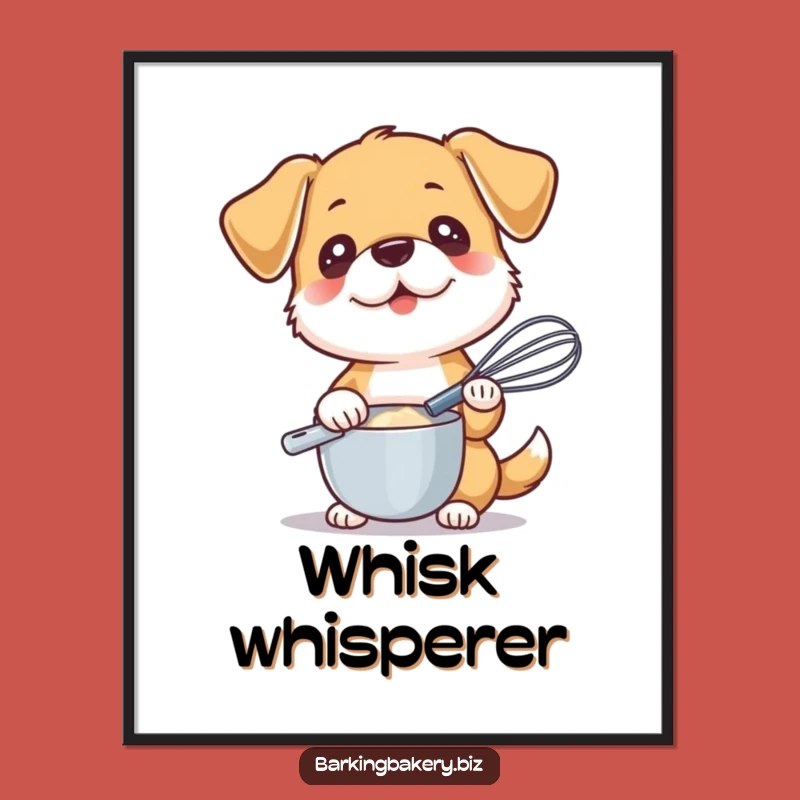 Funny Dog Chef Poster - Whisk Ready Art, Perfect Gift Decor!