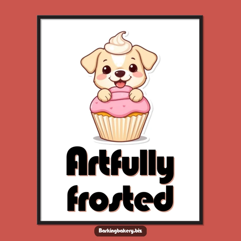 Funny Dog Frosting Poster: Add Sweet Whimsy to Your Walls with This Art