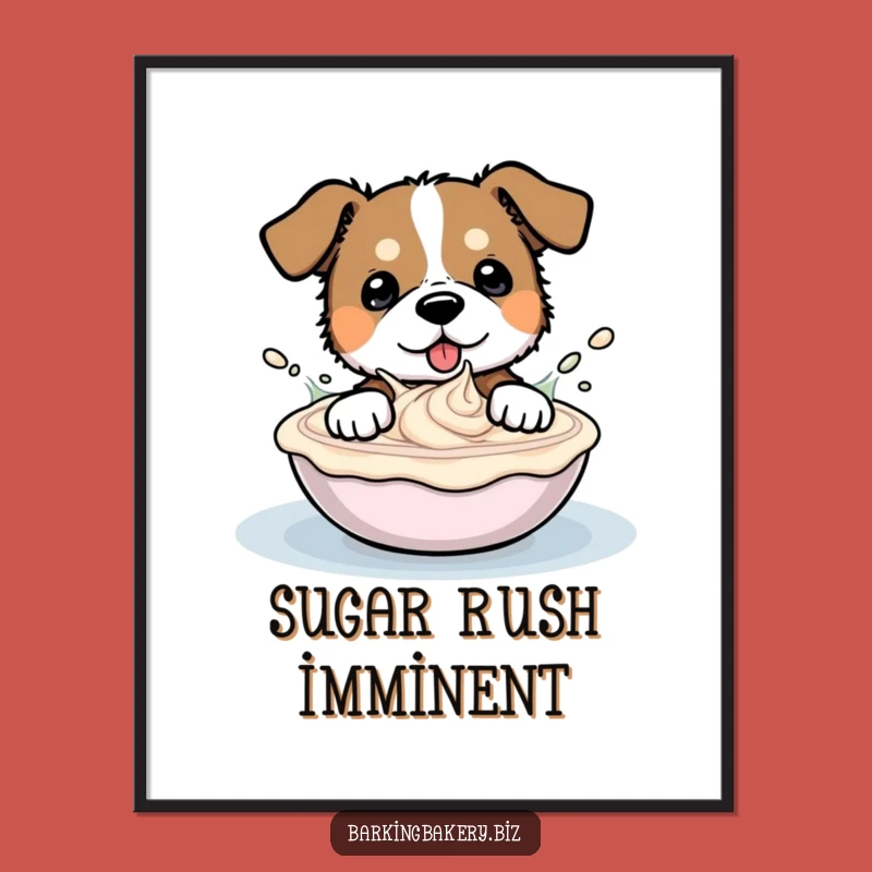 Funny Dog Frosting Splash Poster - Whimsical & Hilarious Wall Art Gift