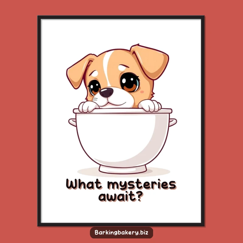 Funny Dog Mixing Bowl Poster: Culinary Curiosity for Your Walls