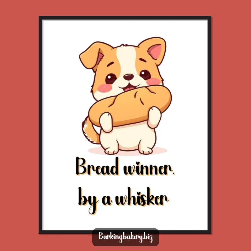 Free Printable Wall Art: Victorious Dog Baker, Hilarious Digital Art!