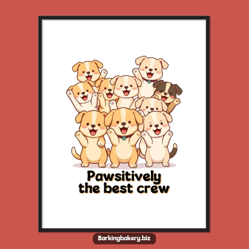 Free Printable Wall Art: Cheerful Dog Pack Art for a Fun, Lively Room Decor