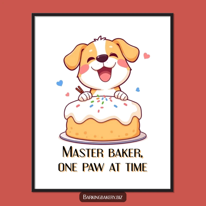Free Printable Wall Art: Hilarious Dog Cake Decorator Downloadable Art