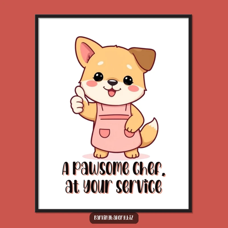 Free Printable Wall Art: Thumbs Up Dog Baker, Hilarious Digital Art!