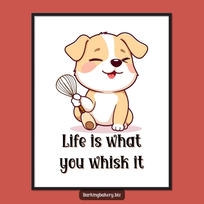 Free Printable Wall Art: Winking Dog Whisking Fun Funny Downloadable Art
