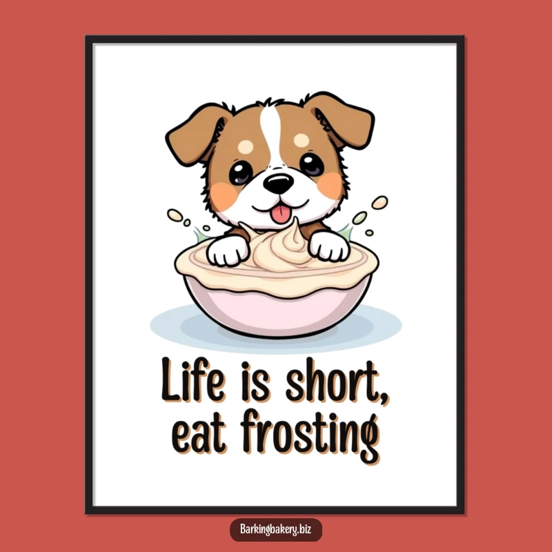 Free Printable Wall Art: Messy Frosting Dog Downloadable Art