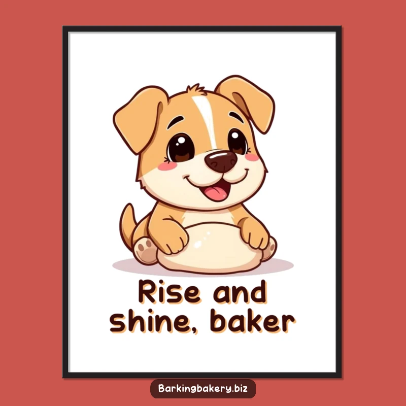 Free Printable Wall Art: Funny Dog Baker Flour Nose - Downloadable Quirky Home Decor